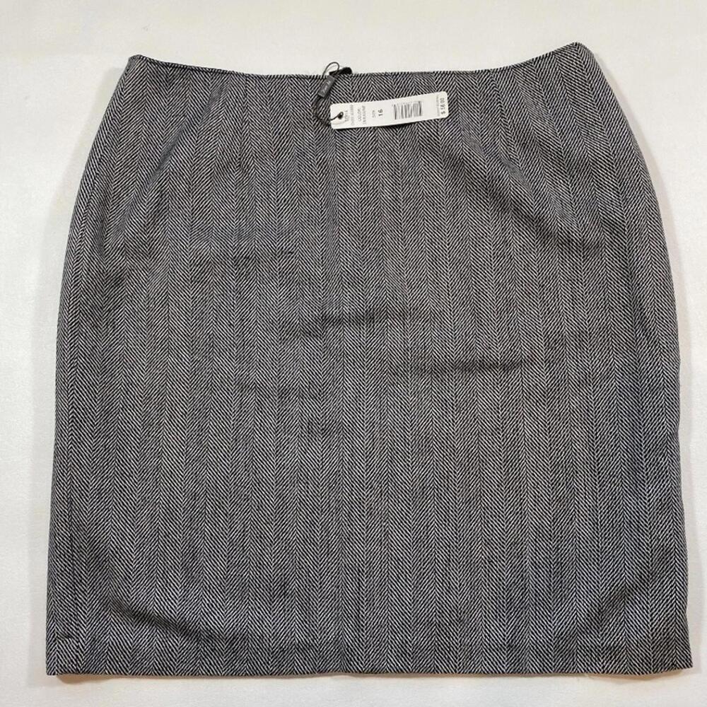 NWT $58 Zoe D. Size 16 Lined‎ Herringbone Knee Length Pencil Skirt